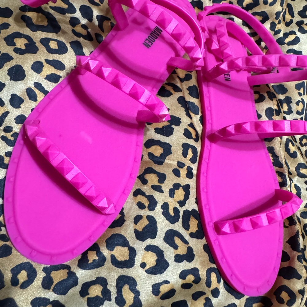 Steve Madden Hot Pink Studded Sandals